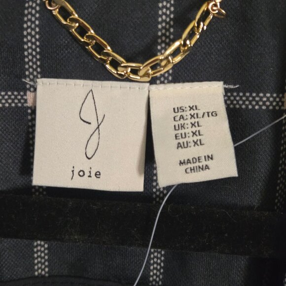 Joie NWOT Windowpane Plaid Swing Coat Pockets Button Front Size XL - Picture 7 of 8